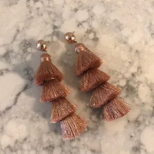 Rosegold tassel earrings